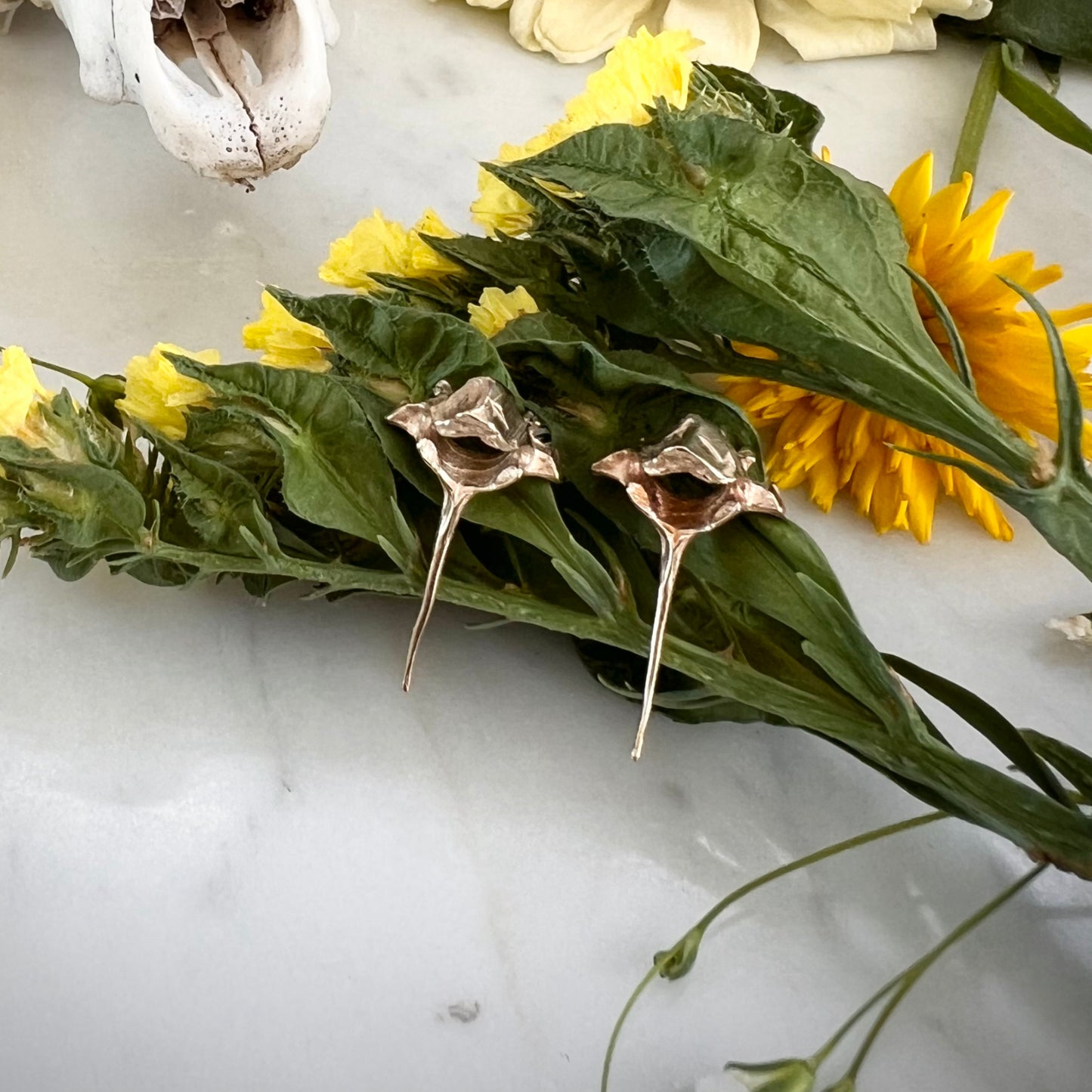 ✷ 14k Gold ✷ squirrel vertebrae earrings