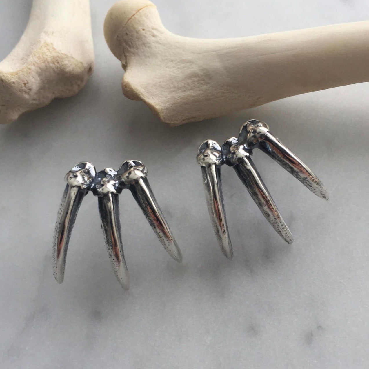 Triple Fox claw post earrings