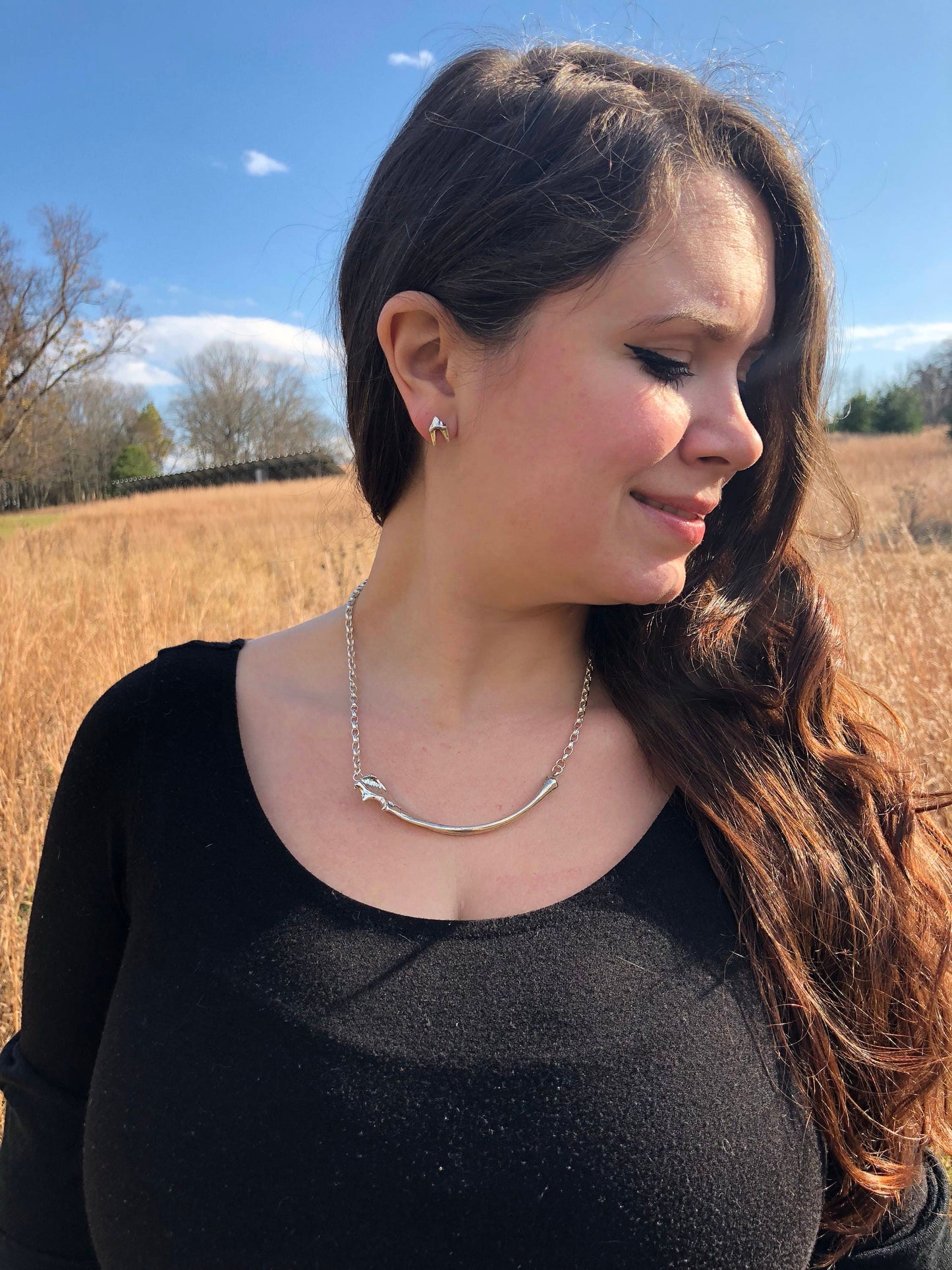 Fox Ulna Necklace on rollo chain