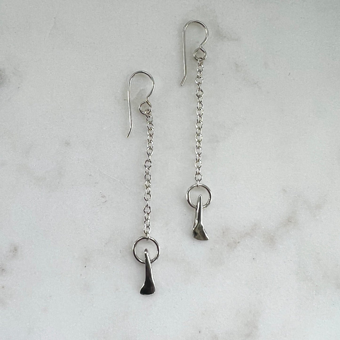 fawn tooth on chain earrings