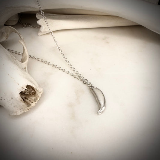 Bone charm necklace - fox fang