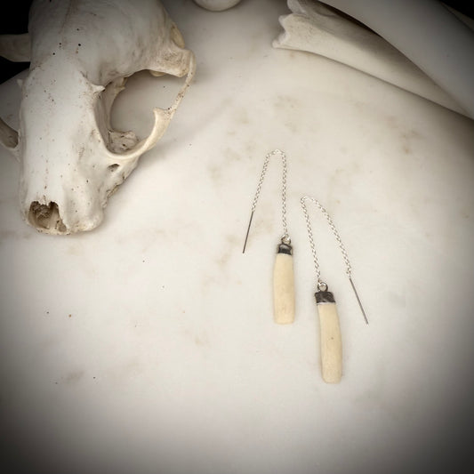 threader earrings with fox ribs flat