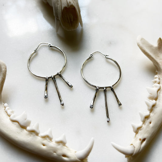 Small hoops with Squirrel toe and foot bones
