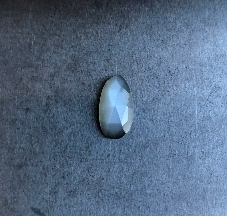 B. Faceted Grey Moonstone and squirrel toe bone ring. MADE TO ORDER