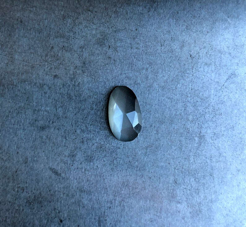 E. Faceted Grey Moonstone and squirrel toe bone ring. MADE TO ORDER