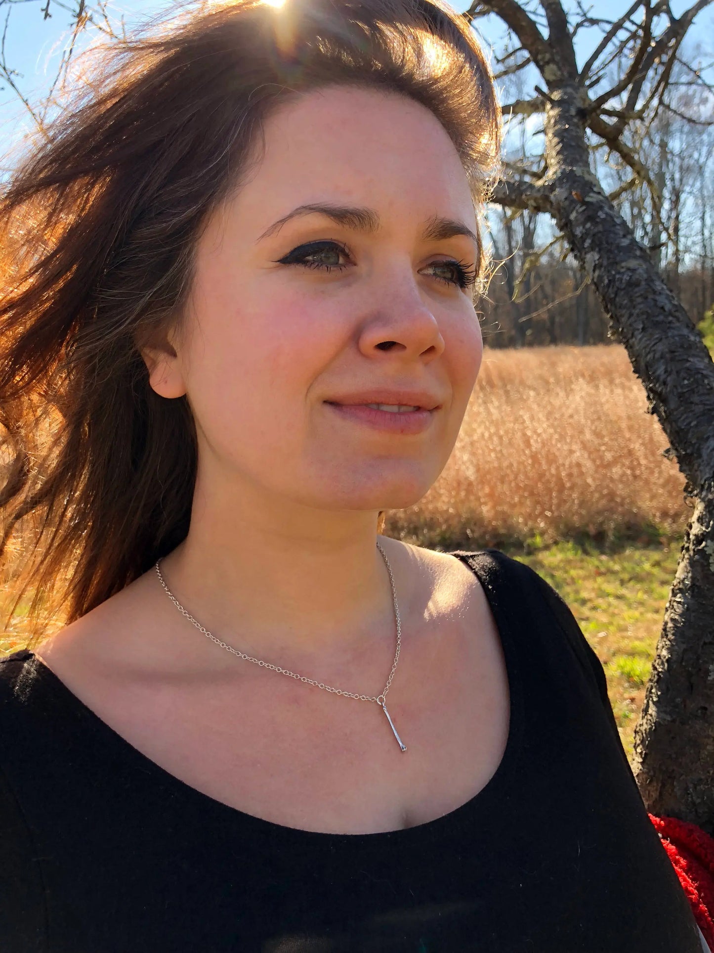 Squirrel foot bone charm necklace