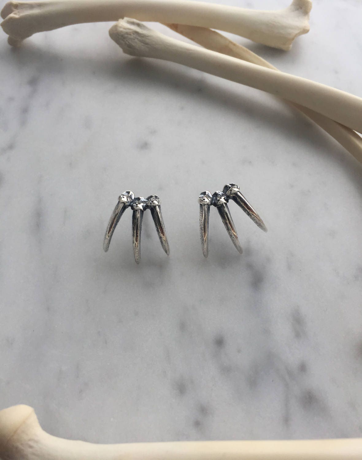Triple Fox claw post earrings