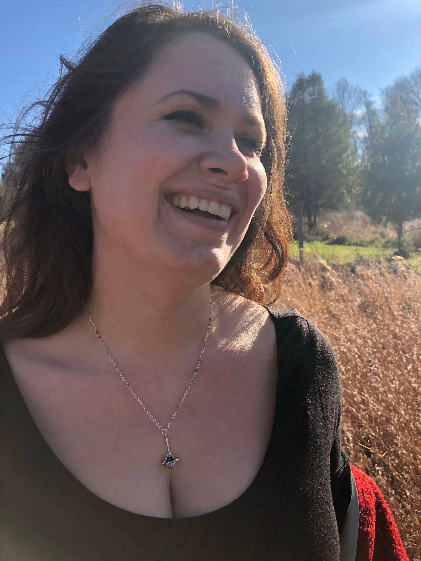 Opossum Vertebra charm necklace