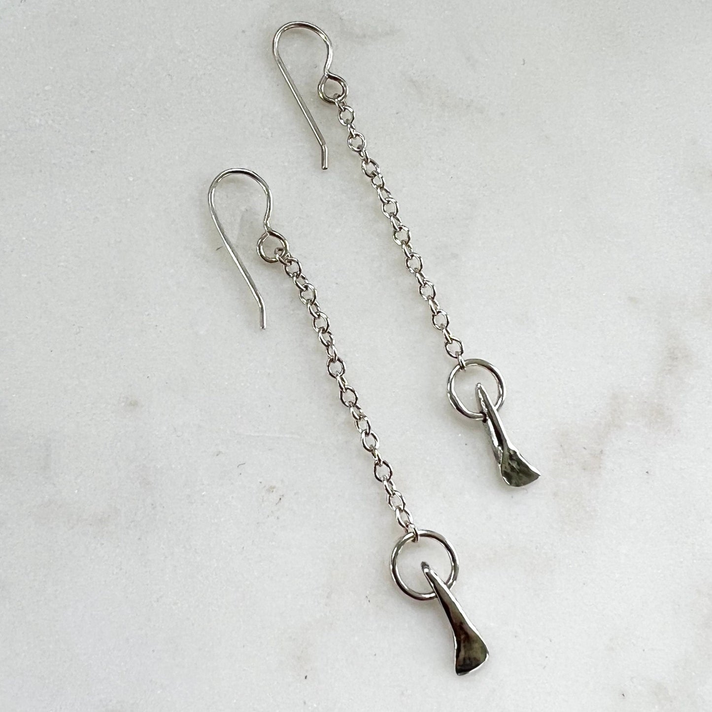fawn tooth on chain earrings